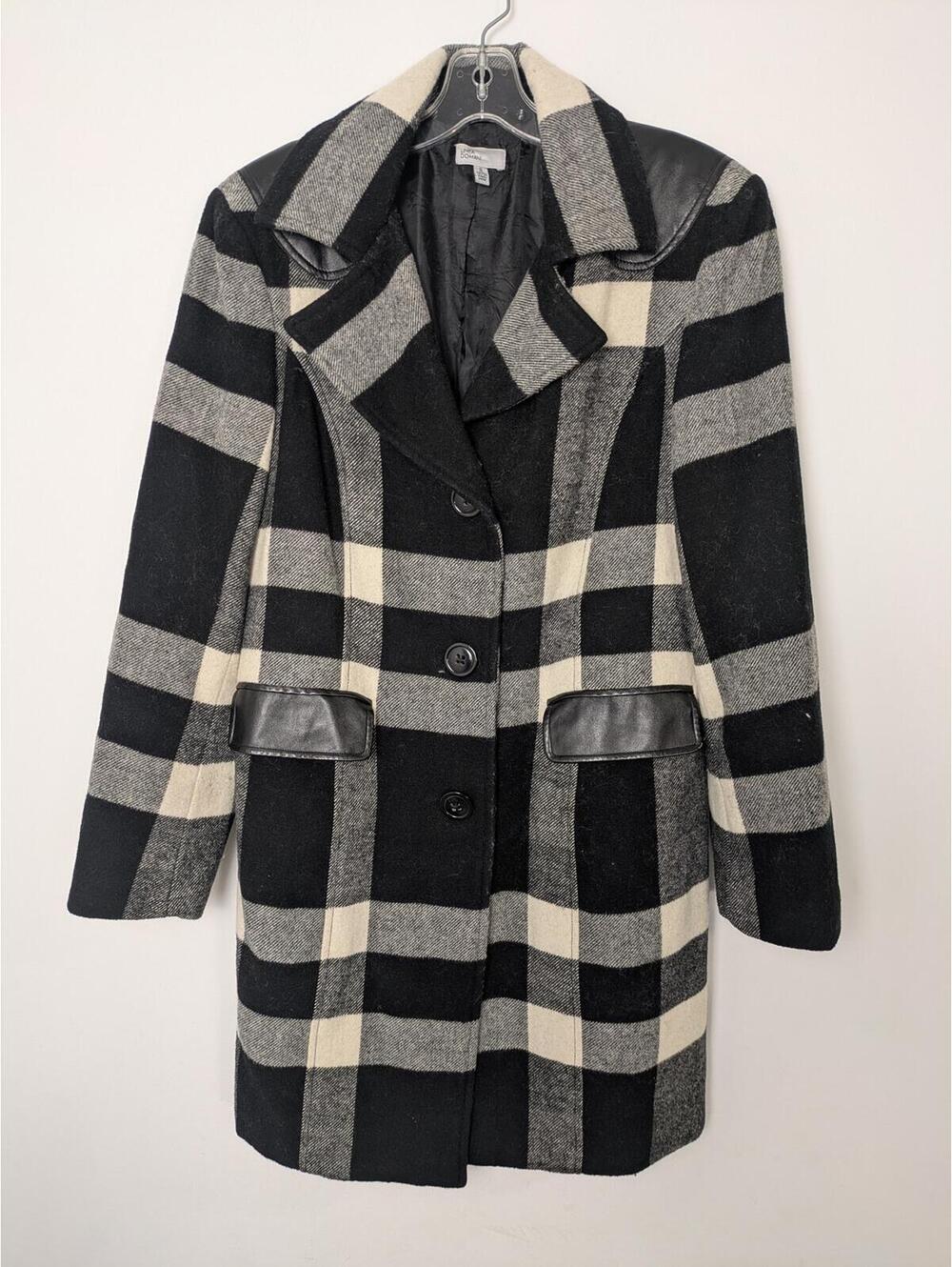 Linea Domani Women’s Plaid Wool Blend Coat Size 8